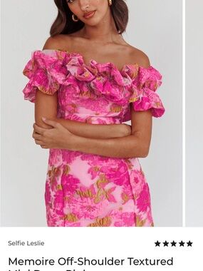 Selfie Leslie One-Shoulder Ruffled Pink Floral Dress